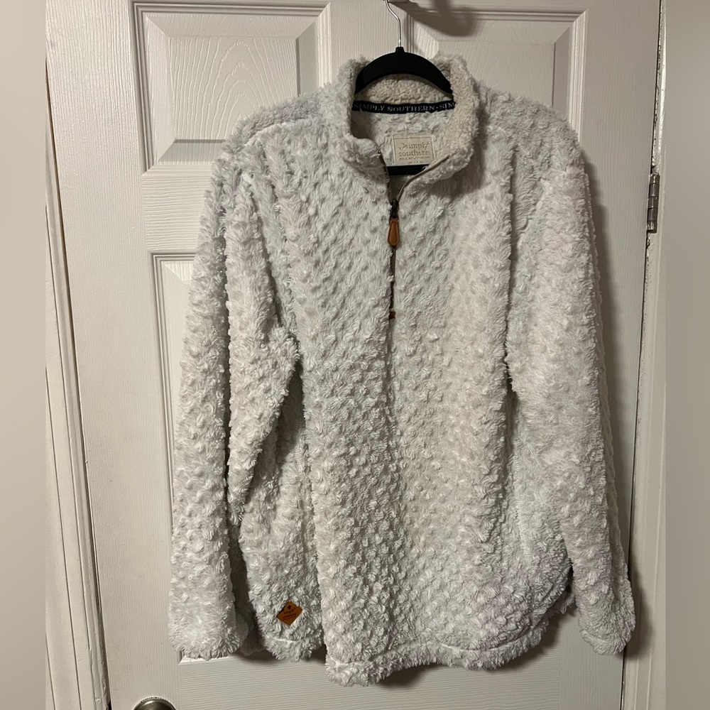 Simply Southern Sherpa Pullover – White (XXL)
